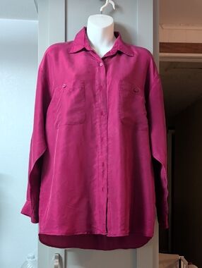 Naked & Silk Fuchsia Button-Up Shirt
